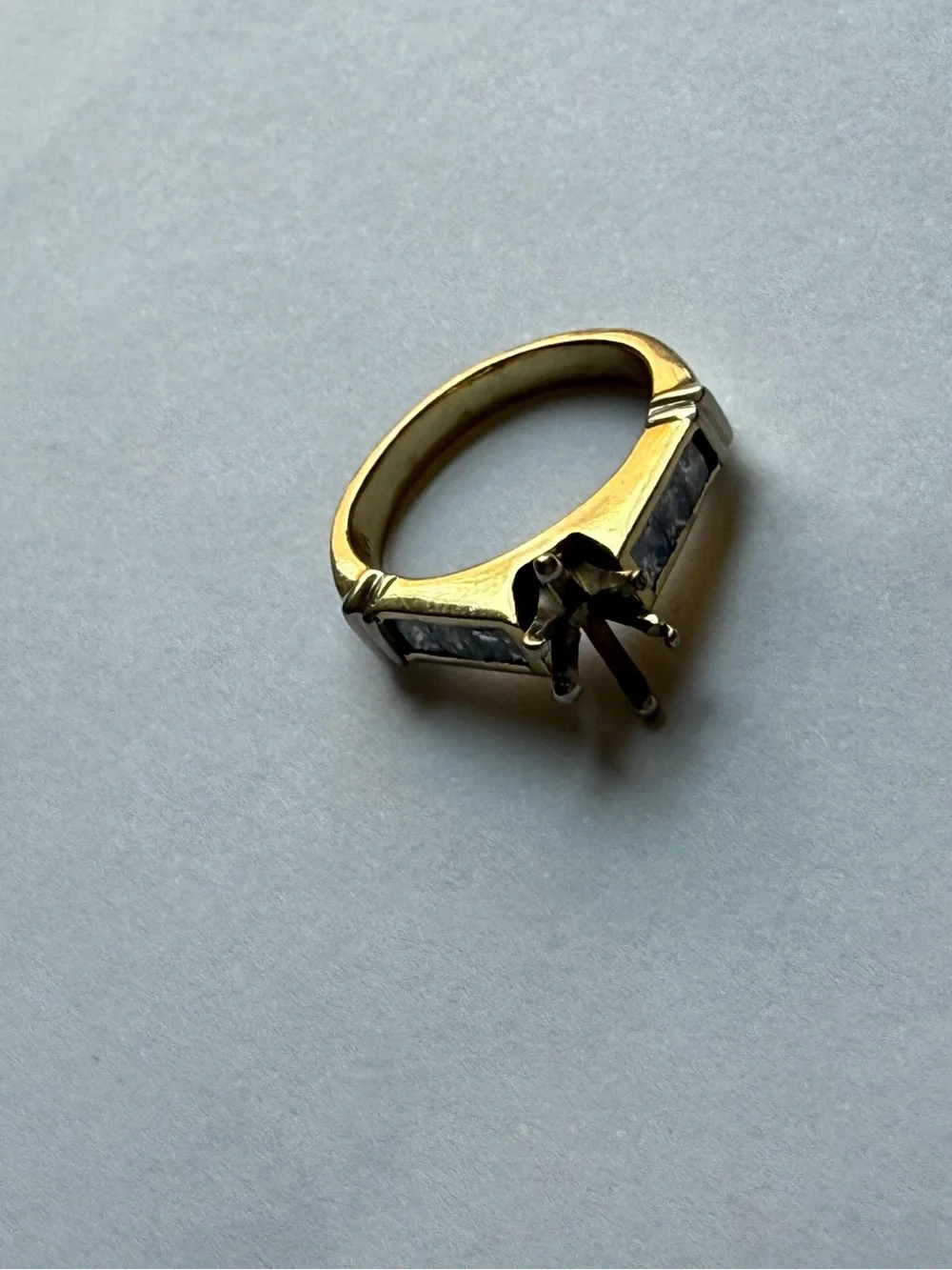 14k yellow gold diamond engagement ring